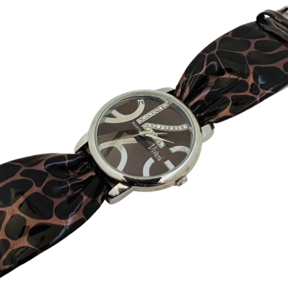 VIVANI • Vintage Animal Cheetah Print Band Safari Watch - Picture 2 of 6